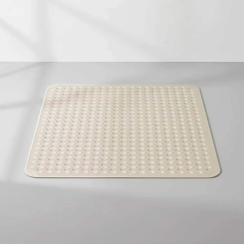 

Extra Large Anti-Slip Shower Mat 47x31 Inches with Drain Holes, Heavy TPE Bath Mat for Family Safety
