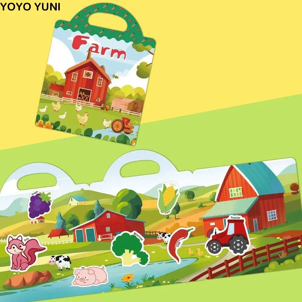 

Образовательные желейные наклейки, книги, водонепроницаемые многоразовые тихие наклейки с различными соответствующими игре, детские наклейки сцены