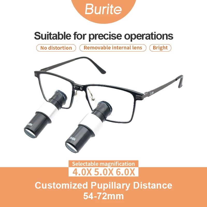 

Медицинская хирургическая лупа 4.0X 6.0X TTL с удлиненной ручкой 28-60 см для пайки и точных работ, HD-инструмент