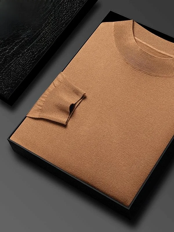 

Pierre Cardin Men's Wool Sweater Thi Warm Knitted f High Collar Pure Color Base irt Autumn Winter New Arrival Busin...