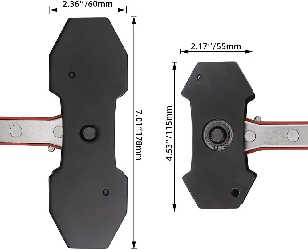 Bremssattel-Presswerkzeug, Auto-Ratschen-Bremssattel, Kolbenspreizer, Presswerkzeug mit 2 Stück Stahlplatten, rot