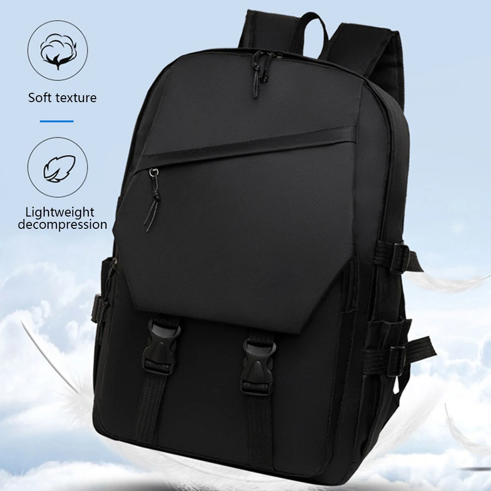 Mochila de computador de grande capacidade masculina, mochila estudantil simples e casual de negócios