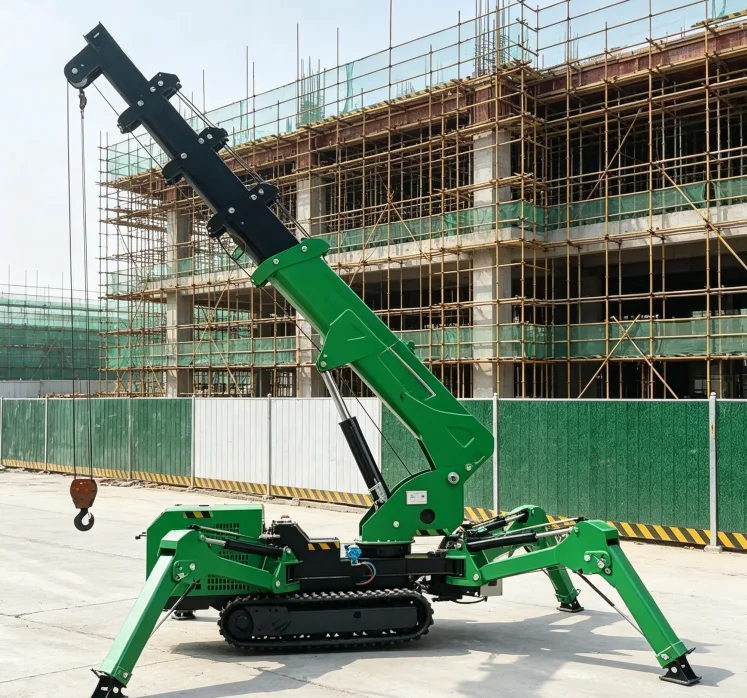 2 Ton Small Mobile Hydraulic Spider Crane  Portable Crawler Spider Crane with Wireless Remote Control