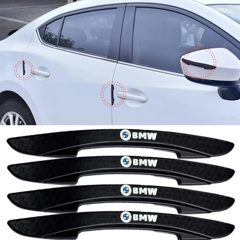 4pcs Rubber Car Door Edge Guard Anti-Collision Strip Stickers For BMW M E90 E91 E92 F07 F10 F15 F16 F20 F30 G30 E60 E61 E62 E36