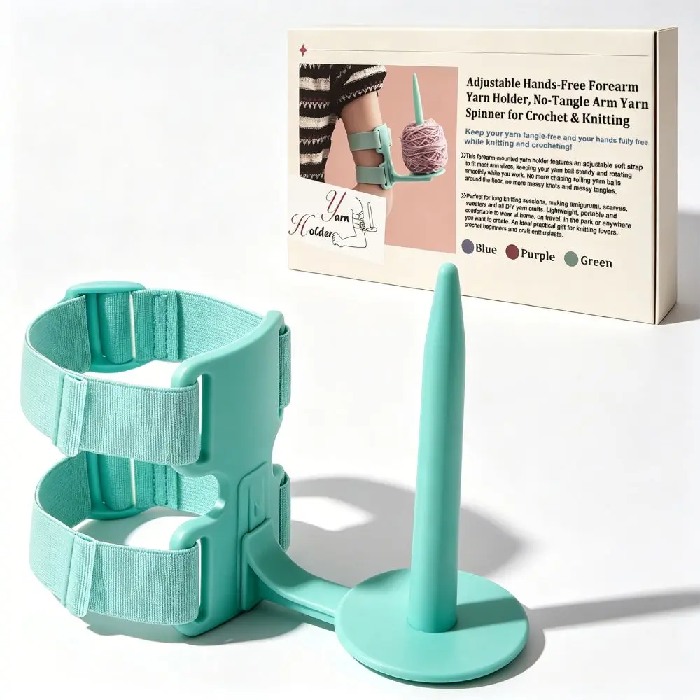 High Quality Plastic Yarn Holder Rotating Spindle Adjustable Straps Arm Yarn Holder Hands-Free Stable Base Yarn Dispenser