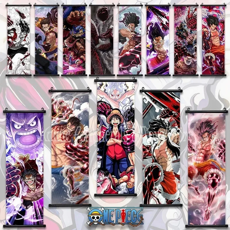 Anime ONE PIECE Poster Luffy Canvas Painting Gear Fourth Art Print Kids Room Decoration Mural for Hanging Scrolls  anime figure