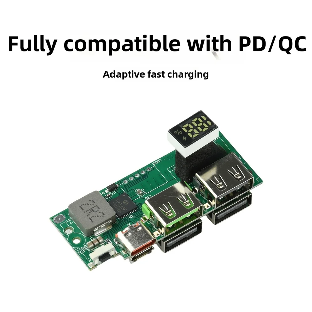 IP5356 Power Bank Controller Module PD QC Fast Charging Digital Display Real Time Battery Monitoring 6 Port Design