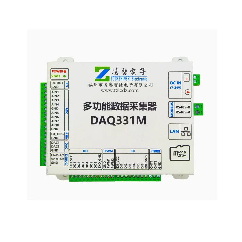 Multi functional data collector Ethernet/RS485 transmission 12 bit 100KADC/DACDIDO counter PWM