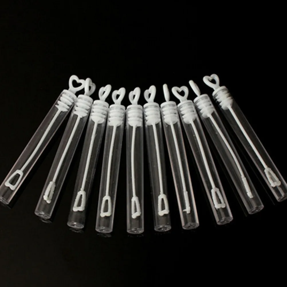

24Pcs Bubble Tubes Empty Bottles for Refilling Creative Heart Lid Design Smooth Safe Plastic Perfect for Party Favors Pool