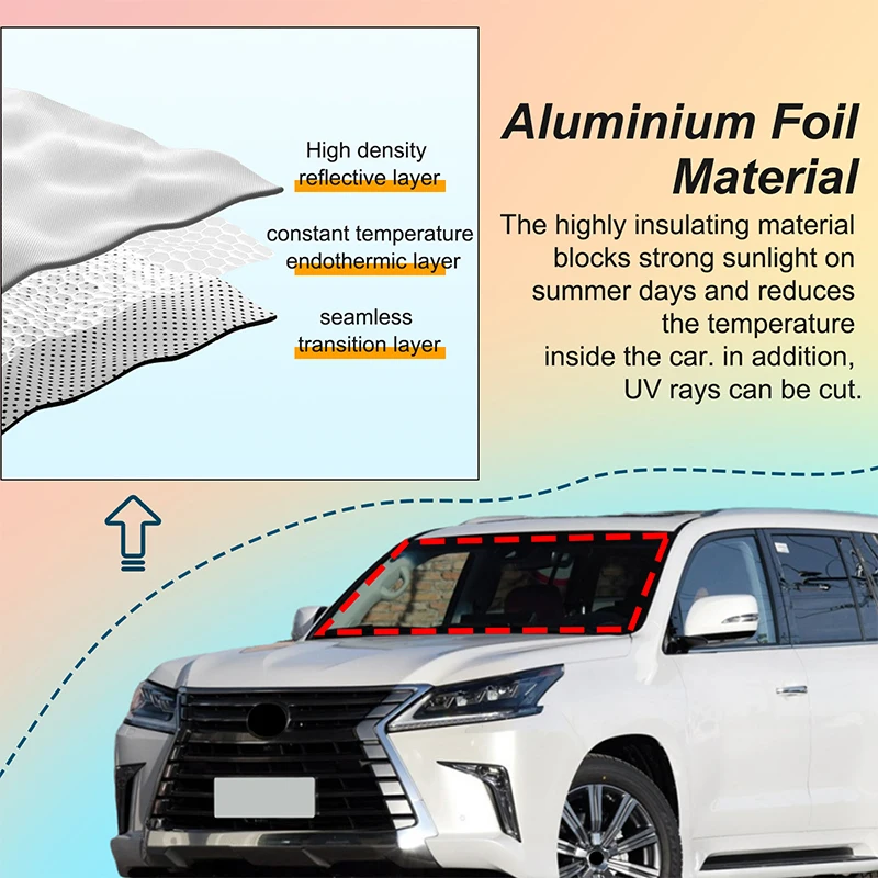 Front Window Sun Visor Blocks UV Sunshade Protector Cover For Lexus LX 570 Accessories