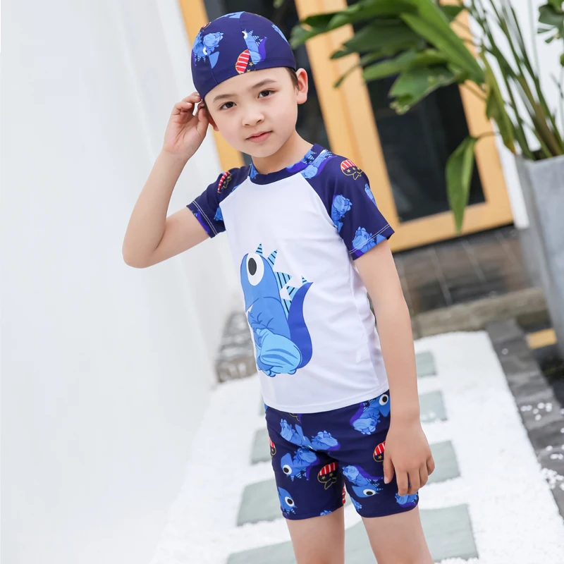 Cute Cartoon Boys Swimsuit Set 11 Cartoon boys beachwear