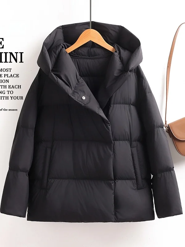 Abrigo de plumón de alta gama para mujer, chaqueta de invierno Faion Thi Warm 90 White Du, cálido y Sle coreano, 2025