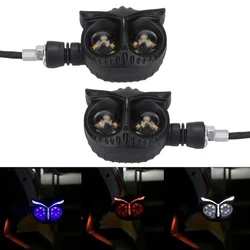 Motorcycle Owl Turn Signal Lens Two-Color LED Car Lights Dirt Bike Accessories Car Lights