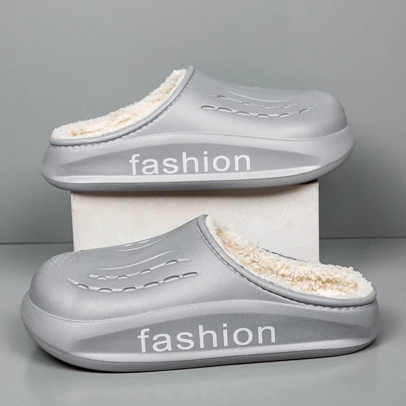 Fluffy Home cotton shoes Soft Lightweight Anti Slip Comfortable Indoor Shoes Couples Autumn Winter Warm Toes Men's Slides