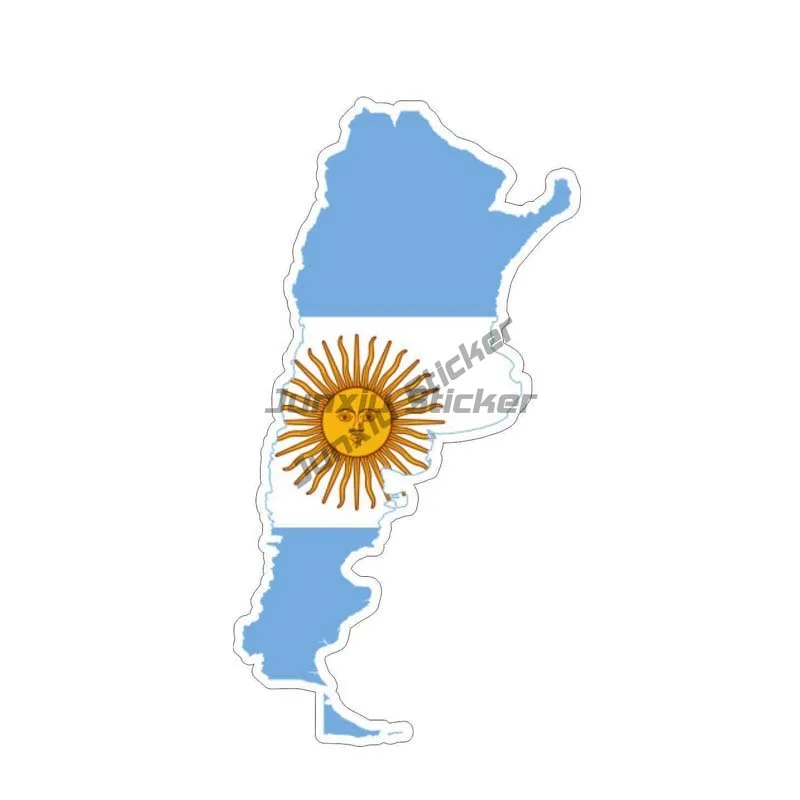 Autocollant en PVC de l'Emblème National de la Carte Argentine, Décorer la Voiture, Ordinateur Portable, Moto, Camping-car, Van, Vélo, Fenêtre