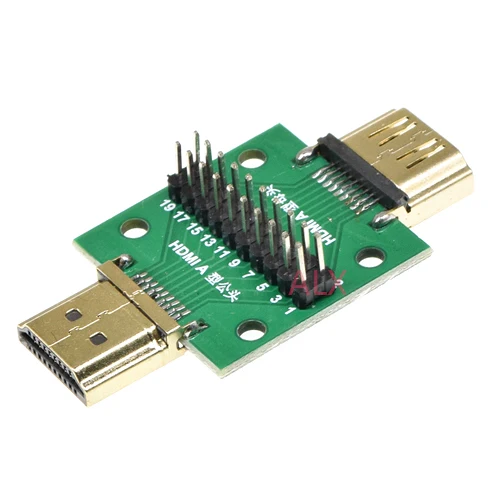 1pcs HDMI Male and Female Test Board MINI Connector with Board PCB 2.54mm pitch 19/20pin DP HD A Female To Male Adapter Board