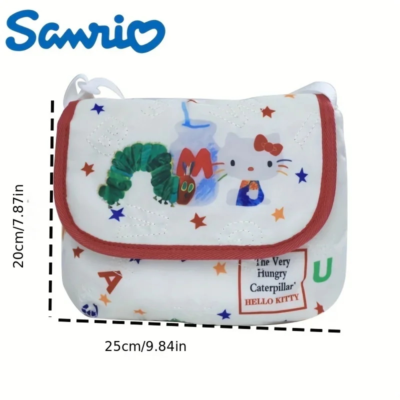 Sanrio Hello Kitty Kawaii Single Shoulder Diagonal Cross Bag Fashion Embroidery Cartoon Anime Minimalist Crossbody Leisure Women