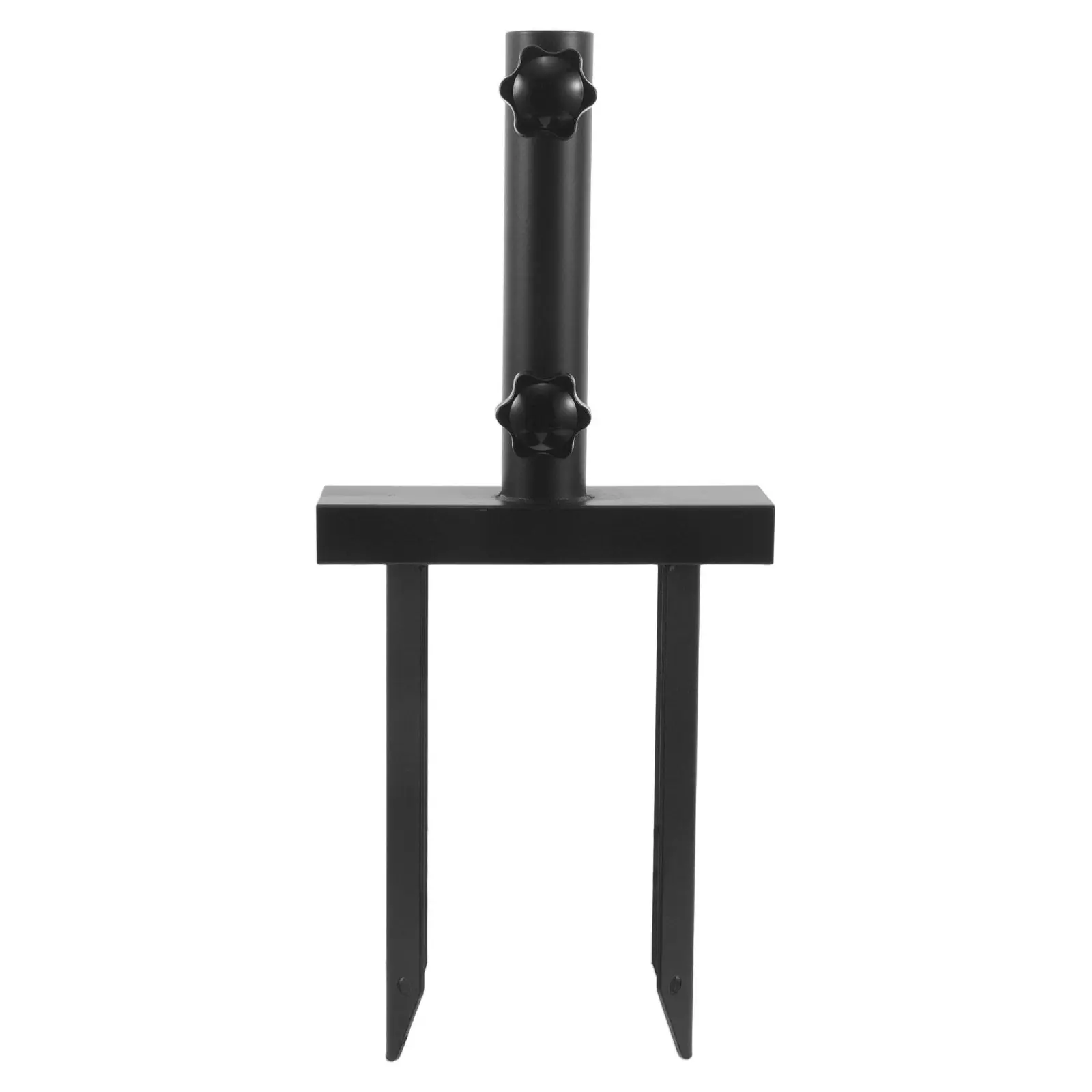 Iron Flag Pole Ground Stake Twin Spike for 0.5-1 Rods Heavy Duty Yard Holder Weatherproof Outdoor Camping Banner Stand Tailgate