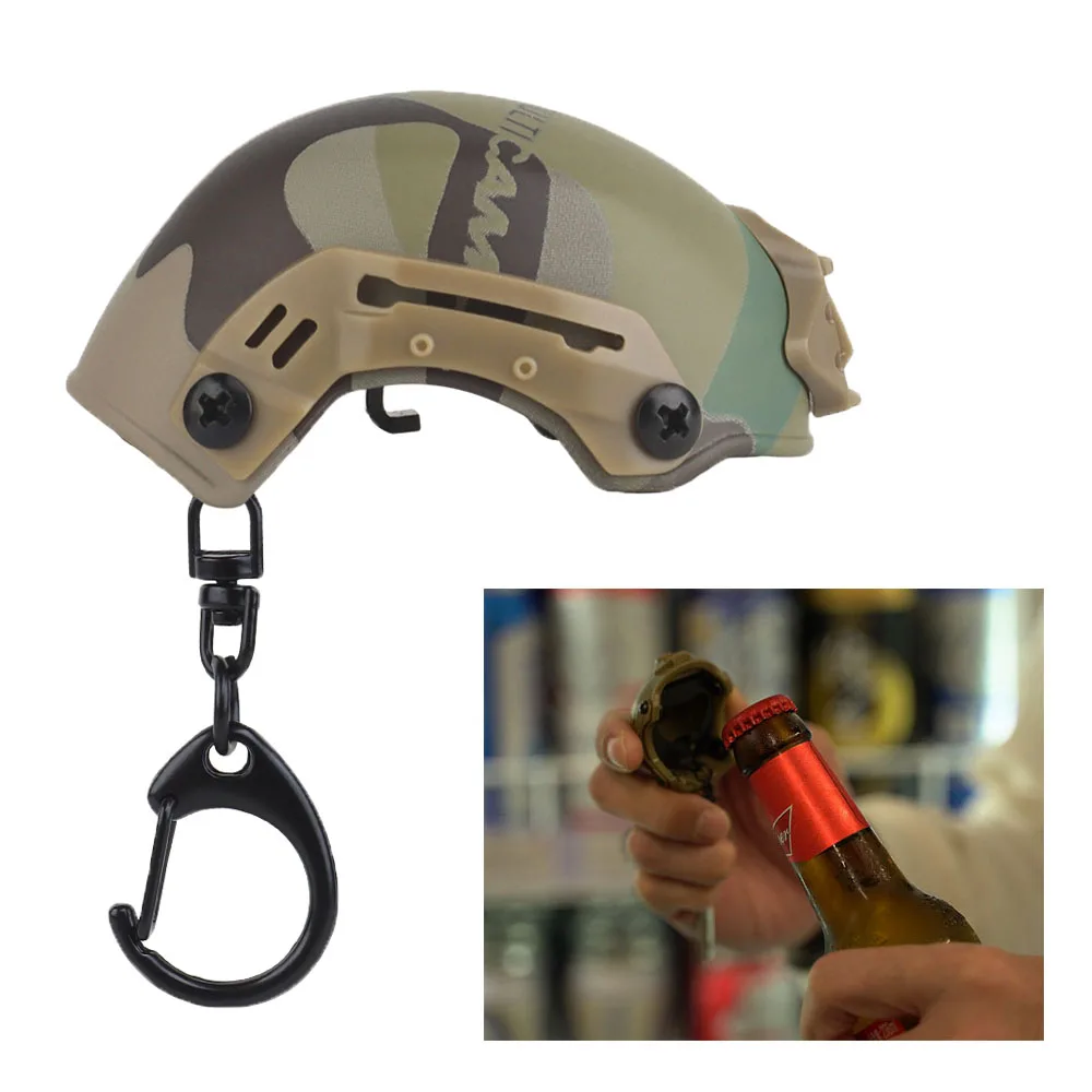 Llavero casco táctico – Mini abridor botellas militar colección