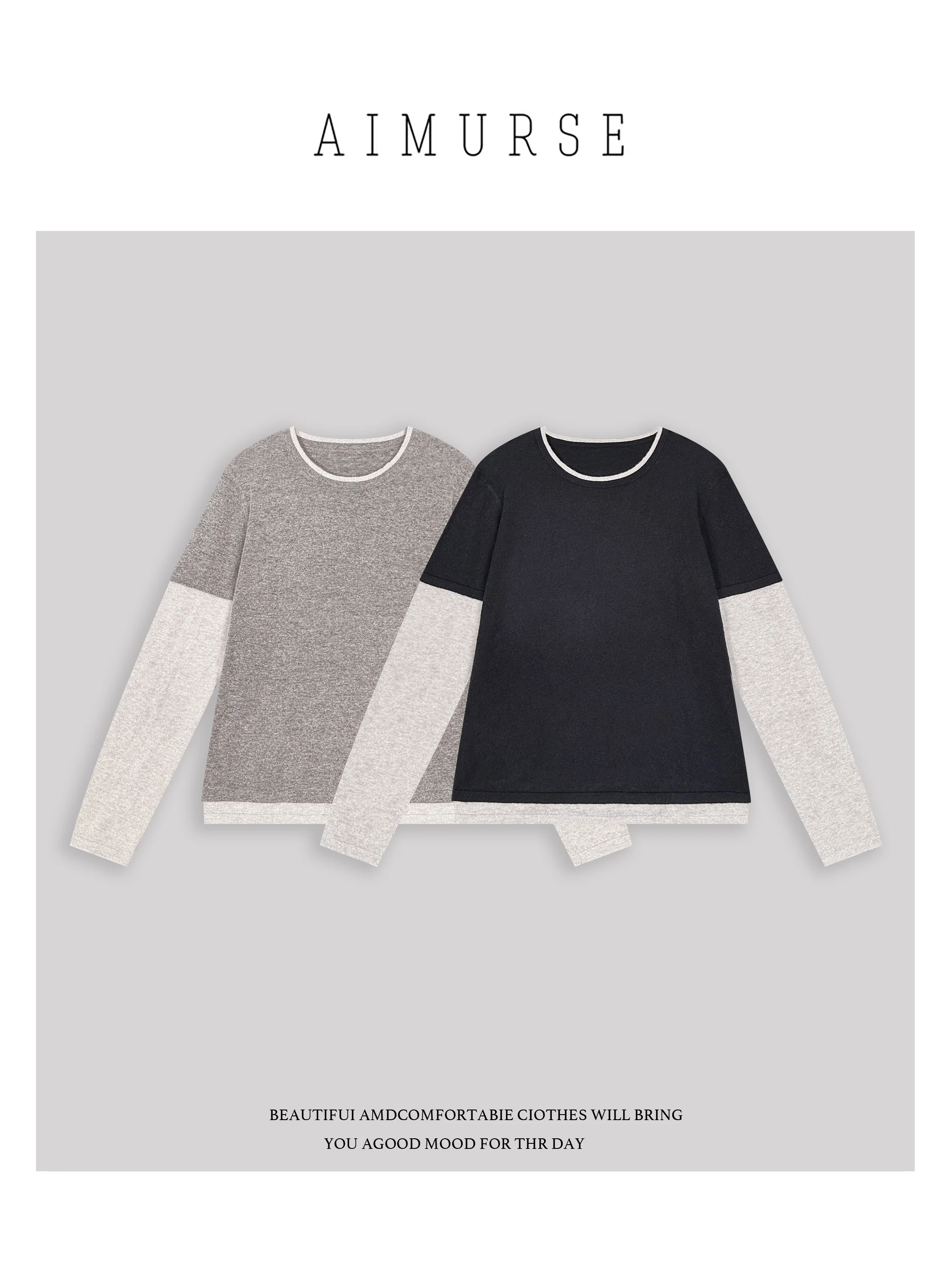 

Вязаный шерстяной свитер AIMURSE с лоскутным дизайном, повседневный, универсальный, теплый, осенне-зимний трикотаж AM3057, модный женский свитер