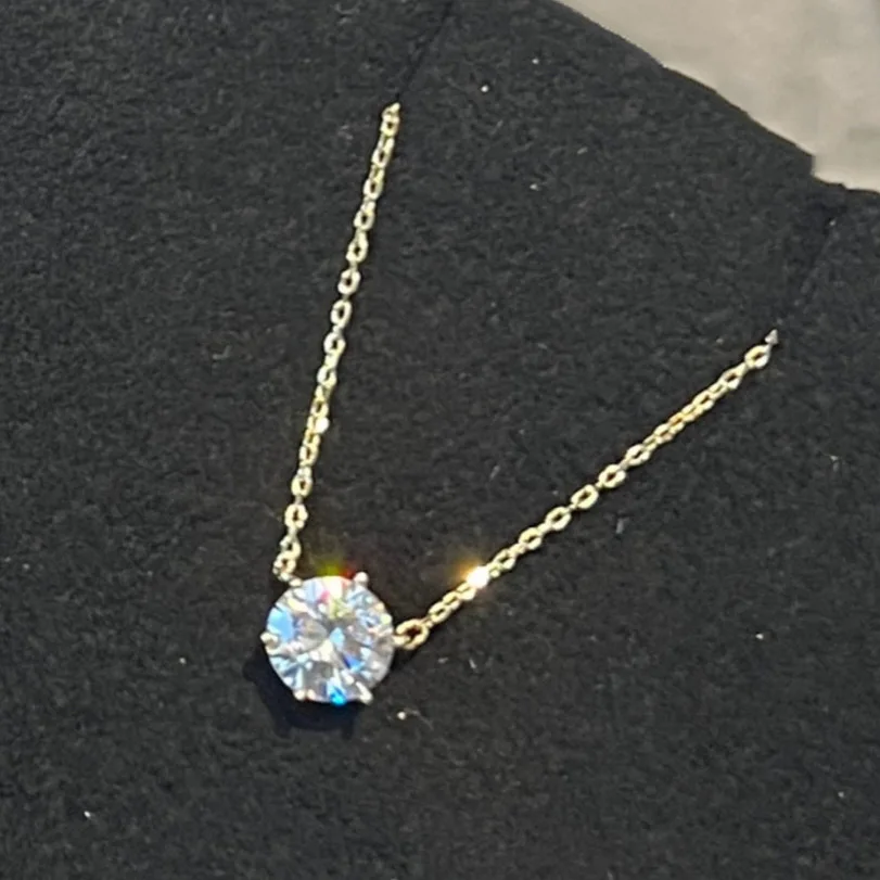 

Retro Minimalist Six-Prong Zircon Necklace For Women Classic Fashion Jewelry Of Clavicle Chain Gift For Party & Daily Elegant