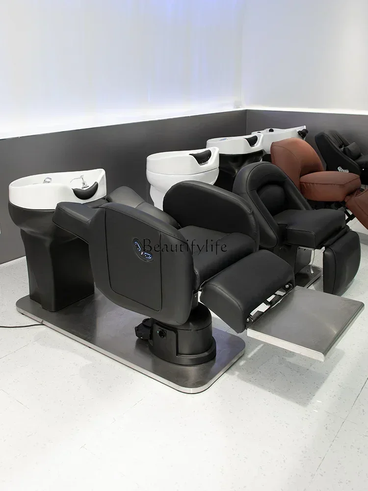 

54 lx29Electric Lifting Shampoo Chair Simple Lying Completely Stainless Steel Hair Salon Flushing Bed