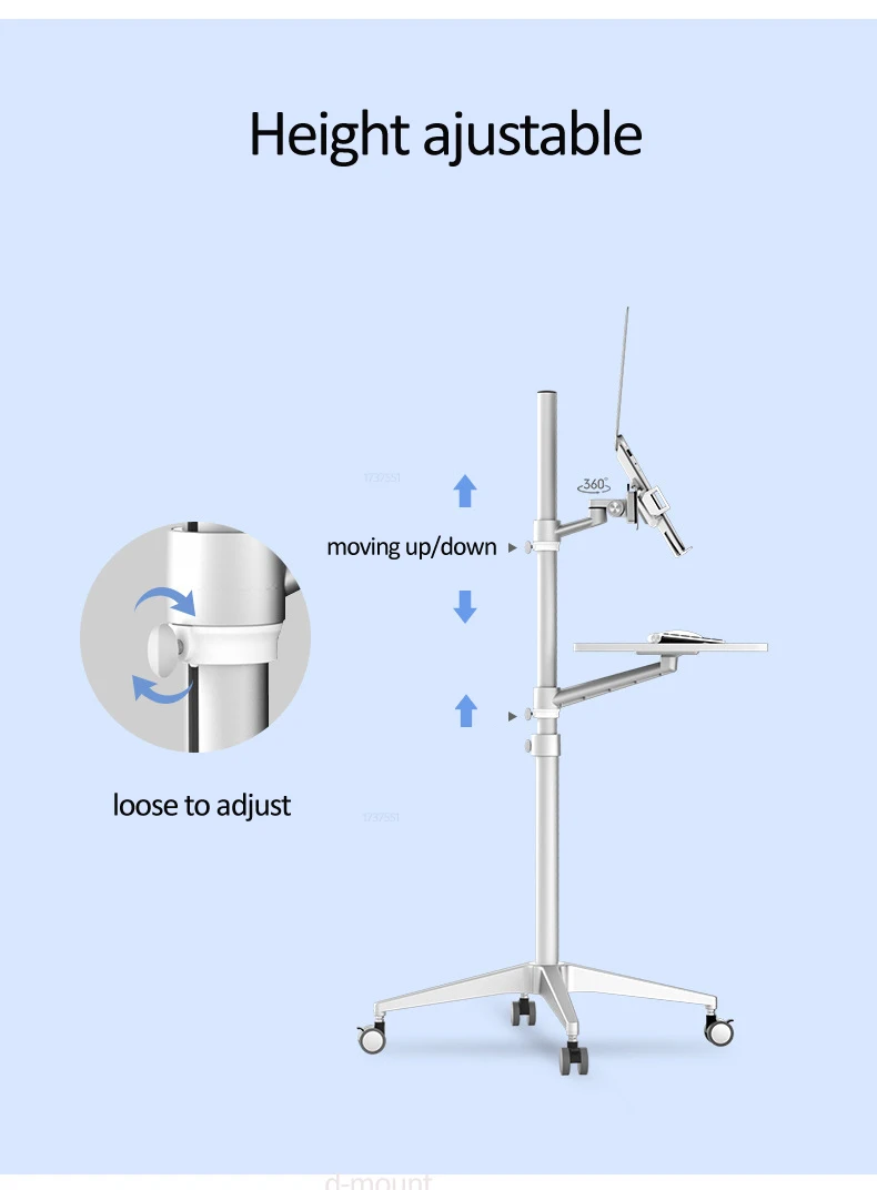 UT-2 Ergonomic Full Motion 2in1แล็ปท็อปขาตั้งแป้นพิมพ์สนับสนุนความสูงปรับย้ายโต๊ะโน๊ตบุ๊ค Home Office