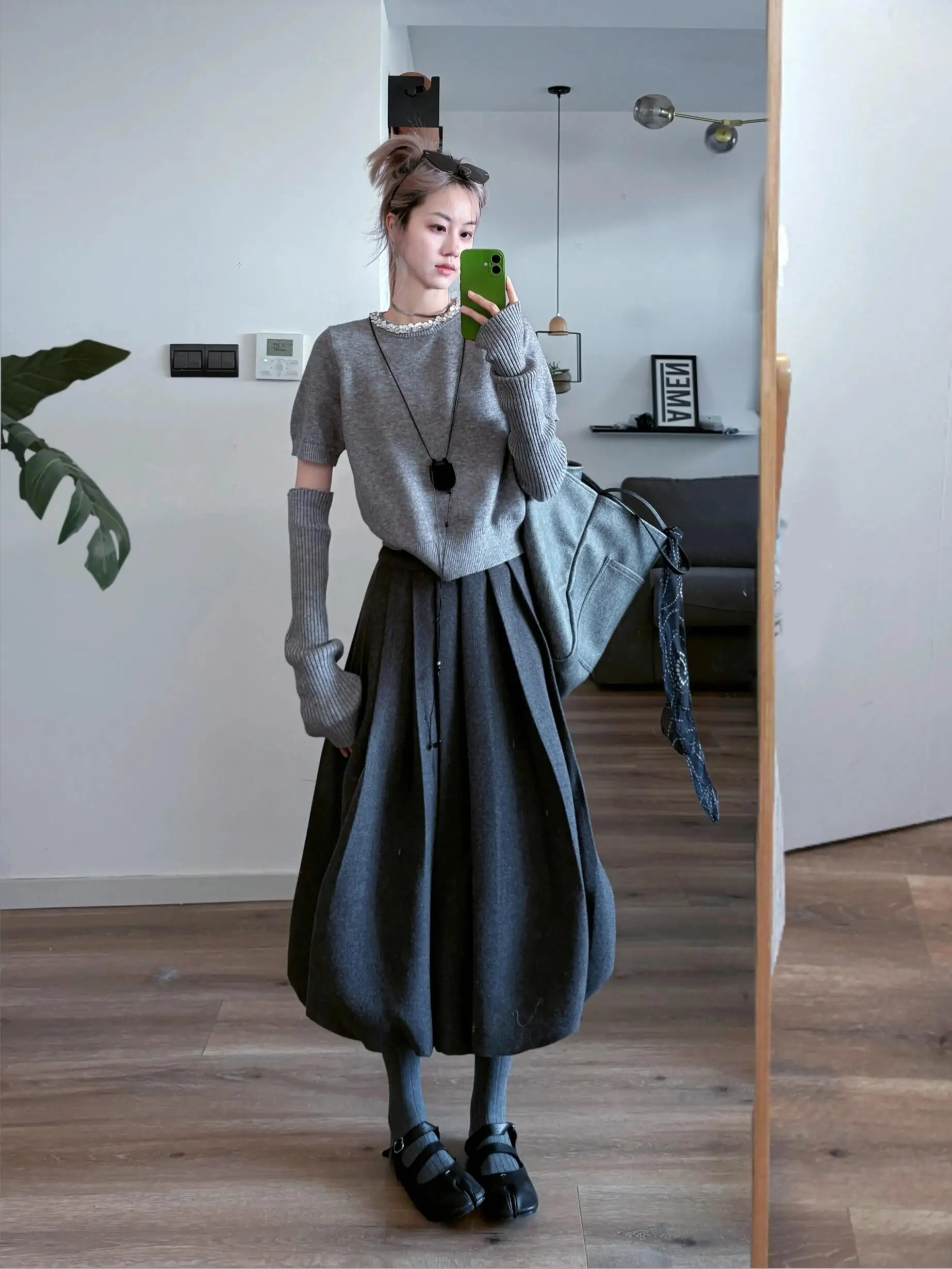 Thickened Woolen A-Line Flower Bud Skirt Women's High Waist Half Body Skirt Autumn Winter New Style Casual City Commute