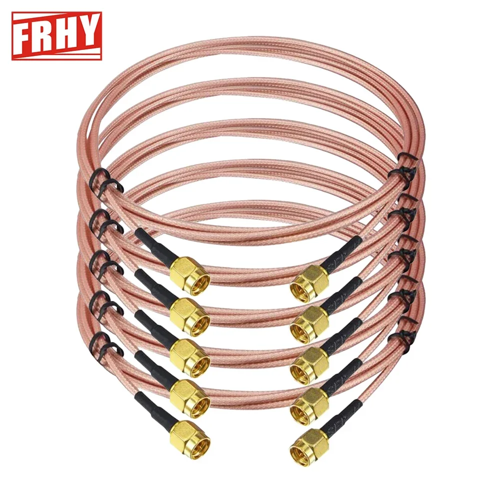 5 قطعة SMA ذكر إلى SMA ذكر RF اقناع كابل RG316 50 أوم خسارة منخفضة عالية التردد حمض الحرارة مقاومة للتآكل هوائي اتصالات #1