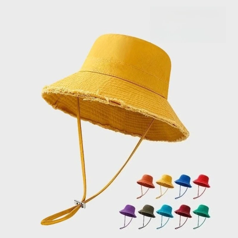 1pc Solid Color Vacation Bucket Caps with Large Eaves for Women Men,spring and Summer Outdoor Providing Sun Protectionsuitable