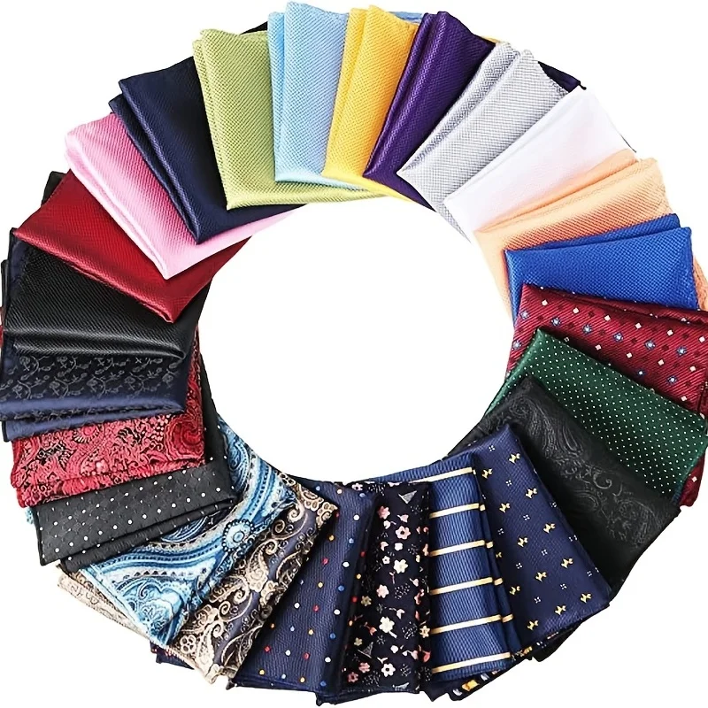 1PC Mens Pocket Squares Mens Handkerchief Soft Colored Men Assorted Hankies for Wedding Party