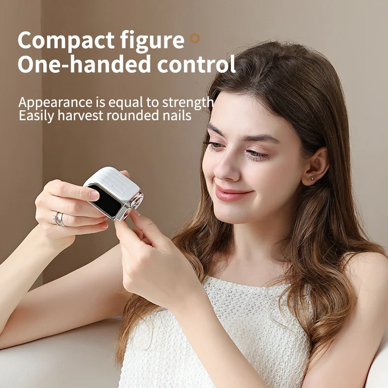 ماكينة قص الأظافر الكهربائية القابلة لإعادة الشحن عبر USB - ماكينة تشذيب أوتوماتيكية آمنة للأطفال وكبار السن، جهاز محمول لتصفيف الأظافر