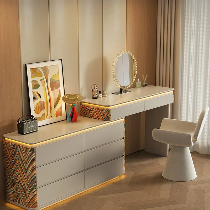 Bedroom Luxury Vanity Table Mirror Chair Accessories Modern Women Dressing Table Computer Study Vestidores Trendy Furniture