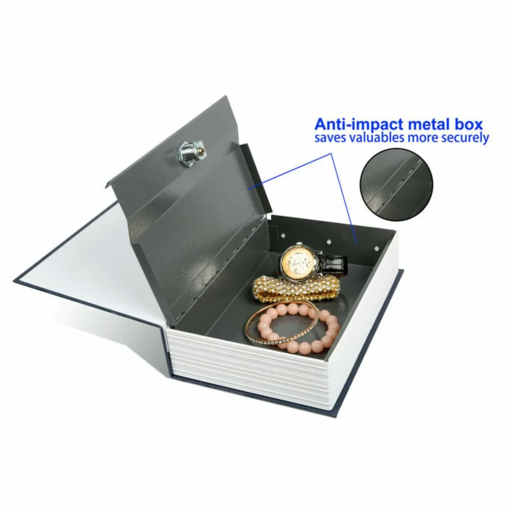 Lock Savings Bank Lock & Key Safe Secret Stash Booksafe Metal Box Dictionary Hollow Book Simulated Book Safe Safe Diversion