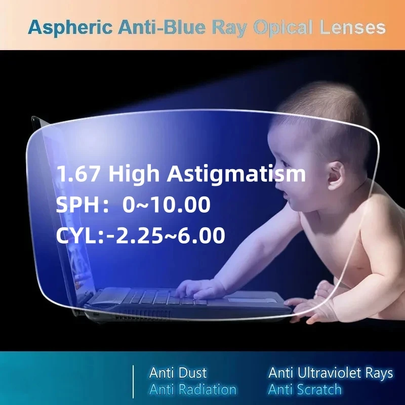 

Anti-Blue Optical Lenses Single Vision High Astigmatism Aspheric Prescription Spectacle Eyewear Vision Degree Lens Eyeglasses
