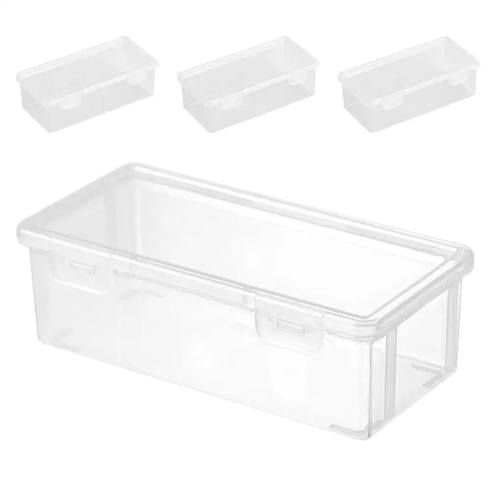 

4 Pcs Transparent Pencil Case Plastic Nail Polish Organizer Small Containers Child