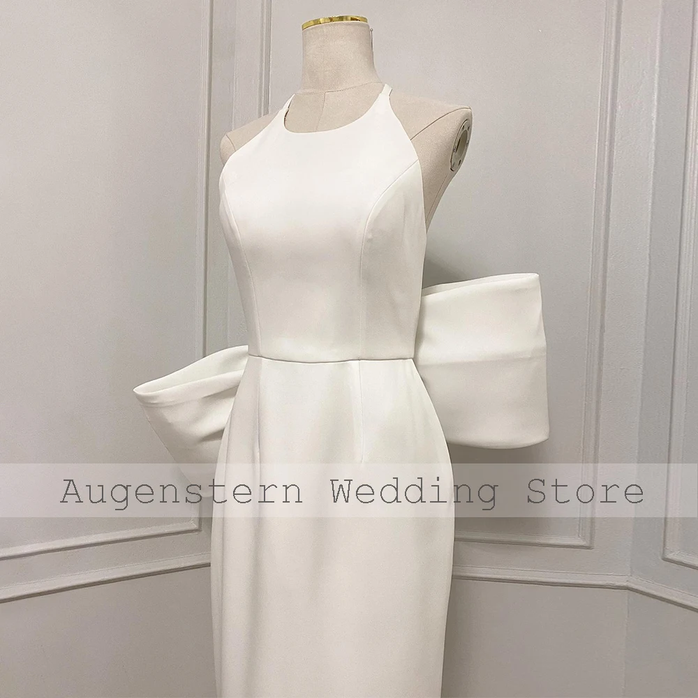 Robe de Mariée en Forme de Colonne avec Grand Nministériels d, Dos aux, Longueur au Sol, Simple, pour Femme