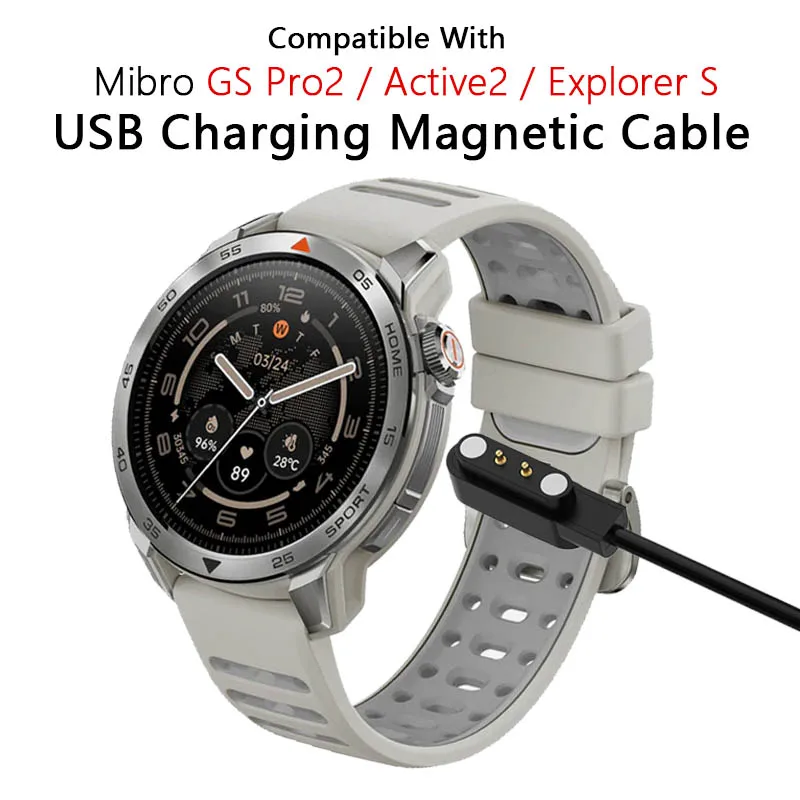 High Quality USB Easy Charging Cable For Mibro GS Explorer S Active Lite3 Pro 2 C2 C4 T2 A3 Magnetic Charger Dock 1m Replacement