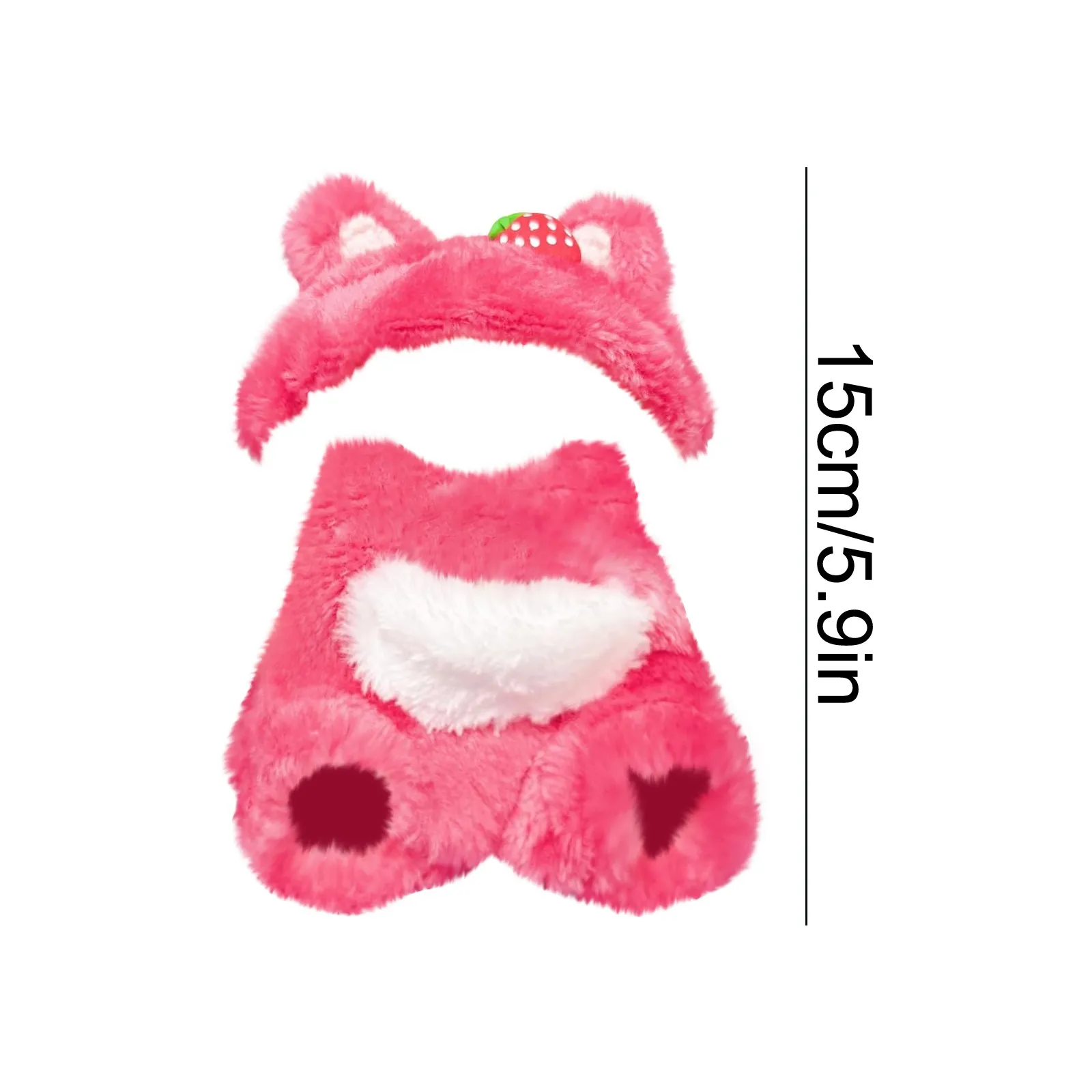 Adorable traje de mono de peluche: ropa de muñeca de peluche suave para osos de peluche de 15-17 cm y juguetes de peluche (solo ropa)
