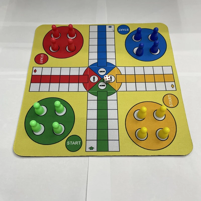

Plastic Flying Chess Ludo With Mouse Pad Chessboard 24cm Set About 110g[SP]