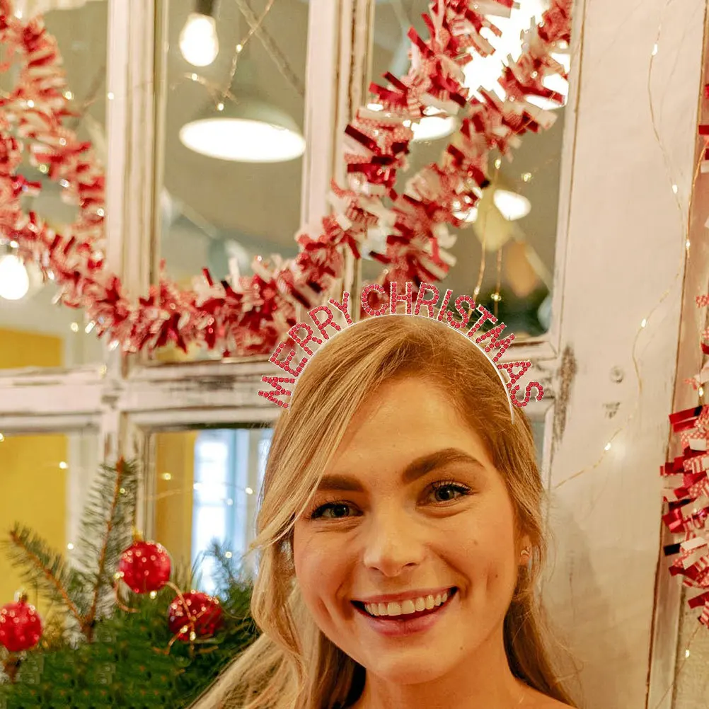 

2pcs Hair Hoops Festival Headwear Xmas Party Decor Christmas Hairbands For Women Adult Merry Christmas Props