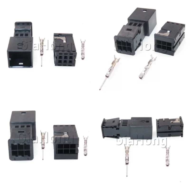 1 Set 6 Ways 1418784-1 AC Assembly Automotive Wire Socket For VW Audi 8E0971833 8E0971834 Car Anti-glare Rearview Mirror Plug