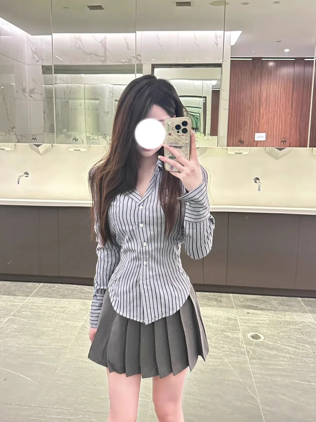 

Elegant Slim Fit Striped Shirt Women's Long Sleeve Spring Autumn Fashionable Cute Waist Cinching Beautiful Small Shirt