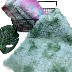 10 Styles 25*45cm  Soft Imitation Rabbit Fur Fabric Colorful Tie Dye Short Chemical Fiber Plush For Decoration Garment Bag Shoes