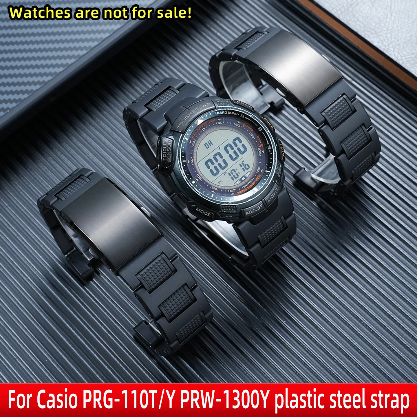 PRG10 resin watch chain men, suitable for Casio PROTREK mountaineering watch PRG-110T/Y PRW-1300Y modified plastic steel strap