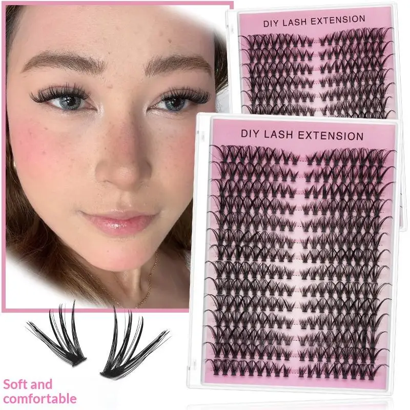20pcs DIY False Eyelash Extension Individual Clusters Soft Volume Natural Look Lashes for Quick Beauty Enhancements