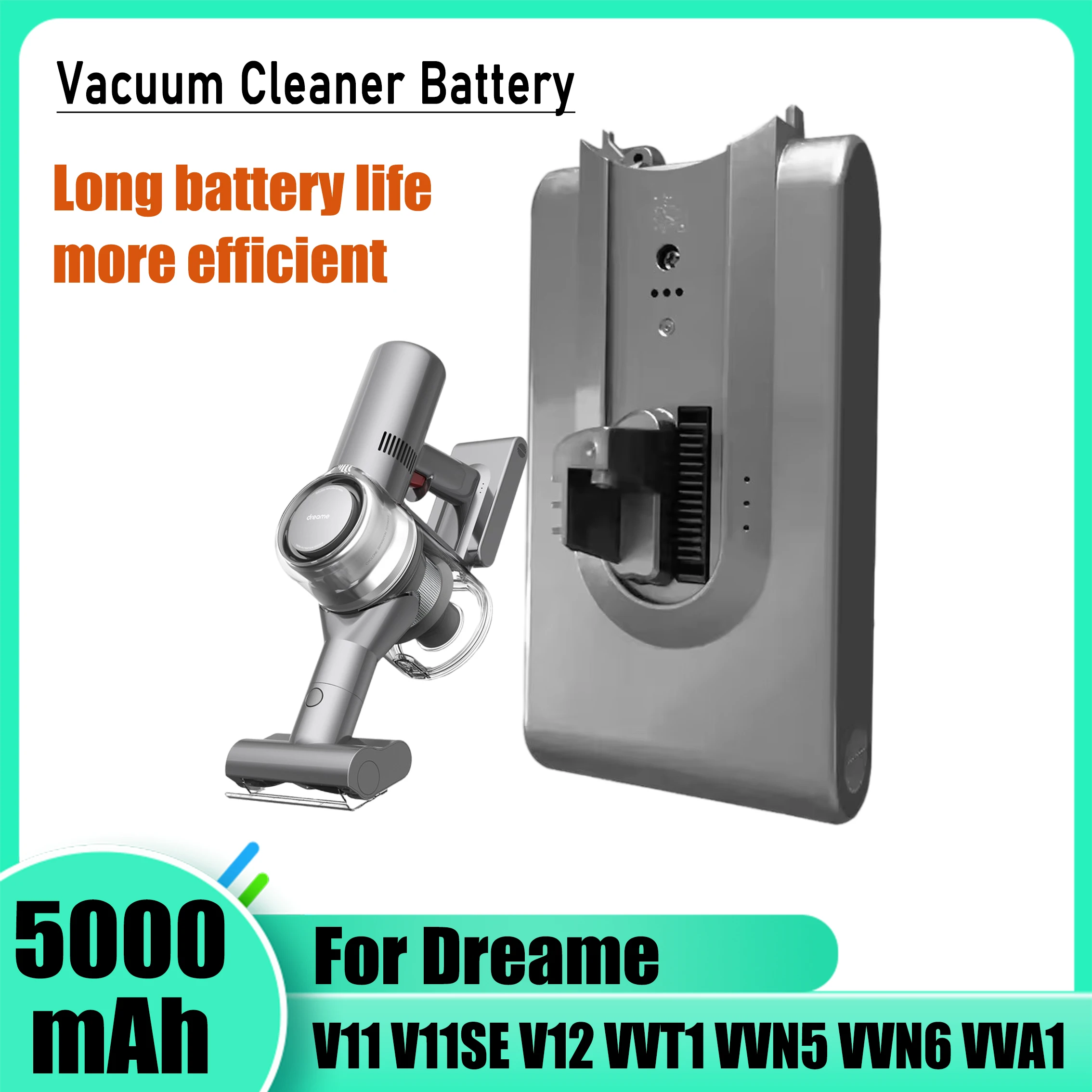 For Dreame V11 V11SE V12 V12 Pro vacuum cleaner accessories battery replacement, longer battery life and higher efficiency