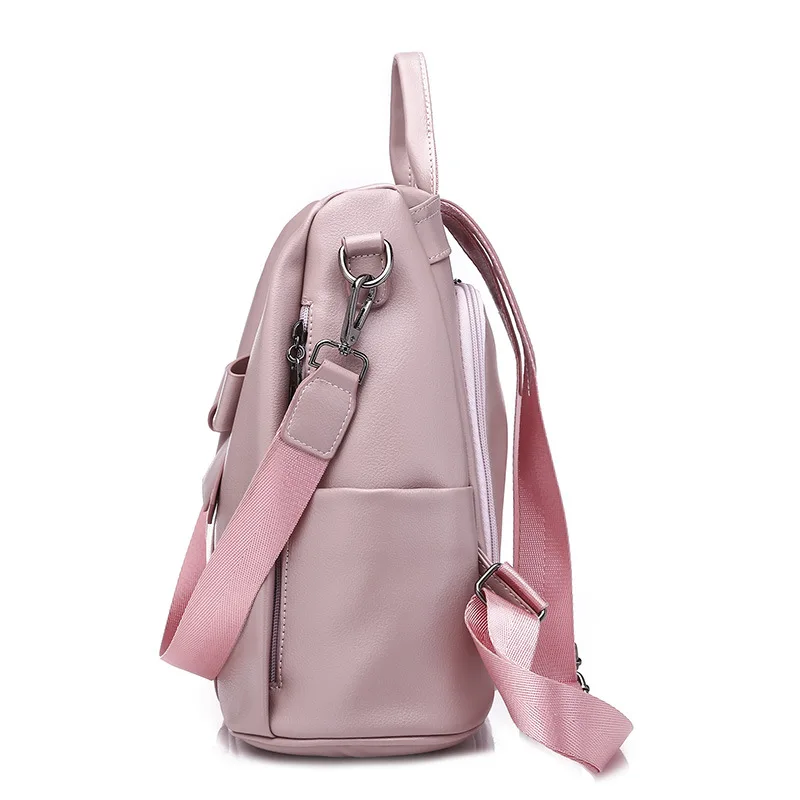 PU Couro Moda Estudante Mochila Mulheres Sacos De Escola para Adolescente Multi-Função Bolsa De Ombro Mochila De Viagem Mochila Mochila