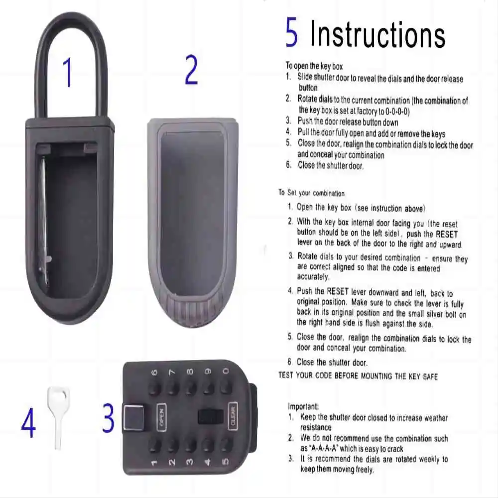 Imagem -06 - Portátil de Parede Metal Cofre Chave Caixa de Armazenamento Impermeável Bh002 Botão Digital Anti-roubo Senha Keysafe ao ar Livre