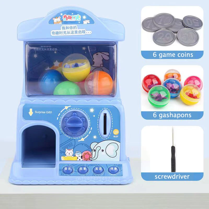 Children Electric Egg Twisting Machine Small Home Coin-operated Gashapon Machine Candy Game Machine Education Learning Toys Gift